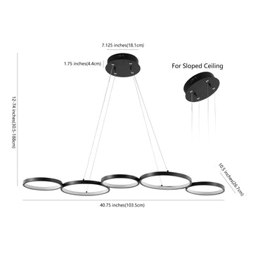 Roman 40.75" Bohemian Coastal Iron Linear Integrated LED Pendant - JONATHAN Y